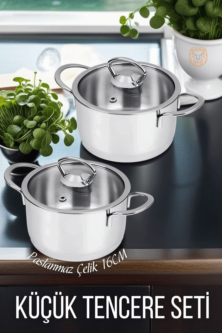 2 li Paslanmaz Çelik Tencere Seti 16 cm 719251