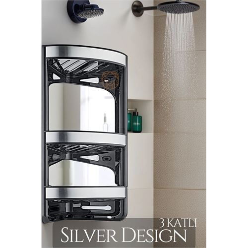 TransForMacion Banyo Köşe Rafı Silver Design 719295