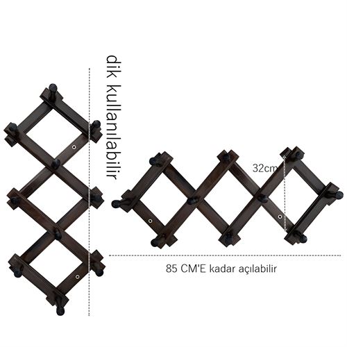 TransForMacion 10 Pinli Ahşap Akordiyon Askı Paganelli Design 719402