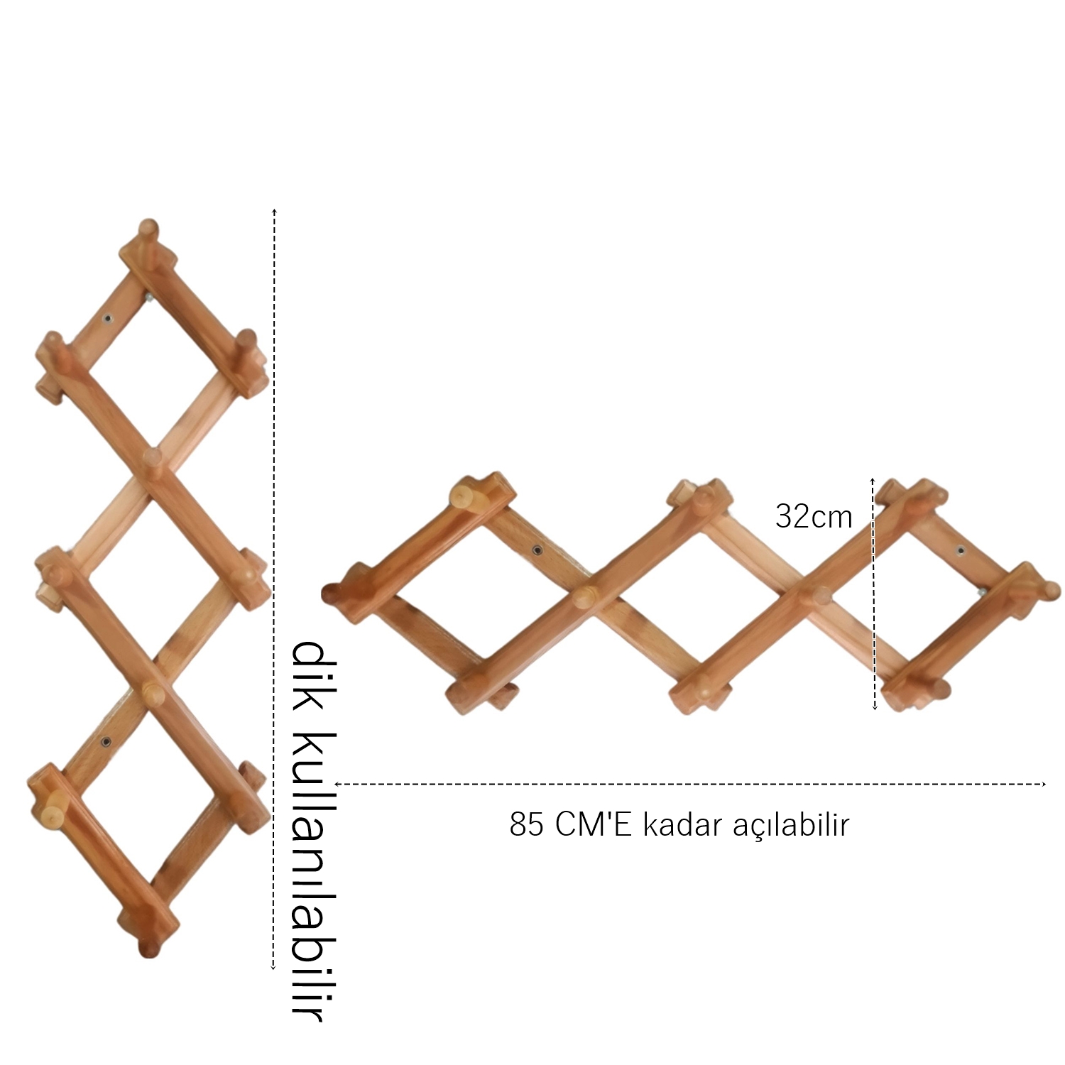 TransForMacion 10 Pinli Ahşap Akordiyon Askı Paganelli Design 19403