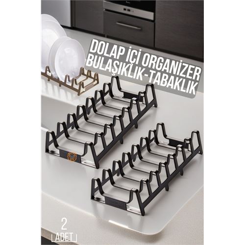 TransForMacion 2 li Dolap İçi Tencere Kapak Ve Tabak Düzenleyici Kurutmalık Organizer  SİYAH 719446