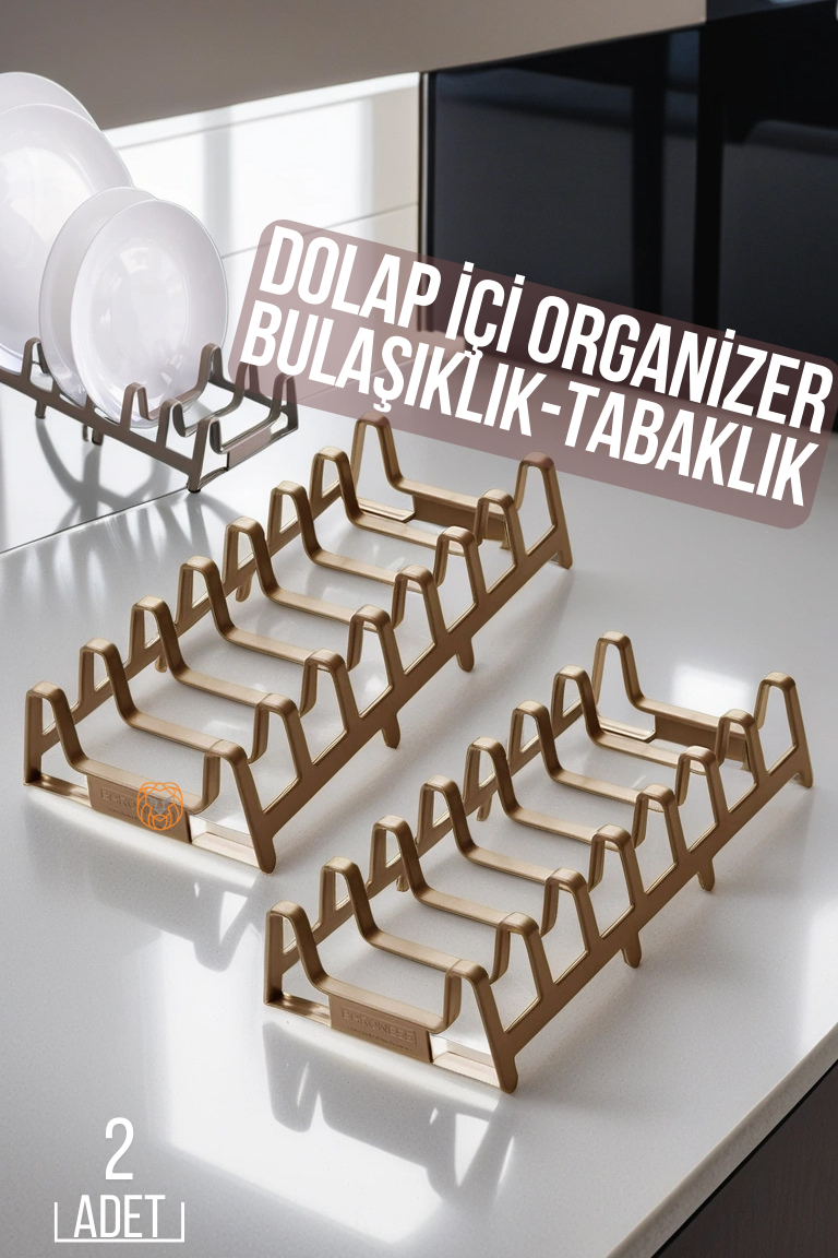 2 li Dolap İçi Tencere Kapak Ve Tabak Düzenleyici Kurutmalık Organizer LATTE 719448