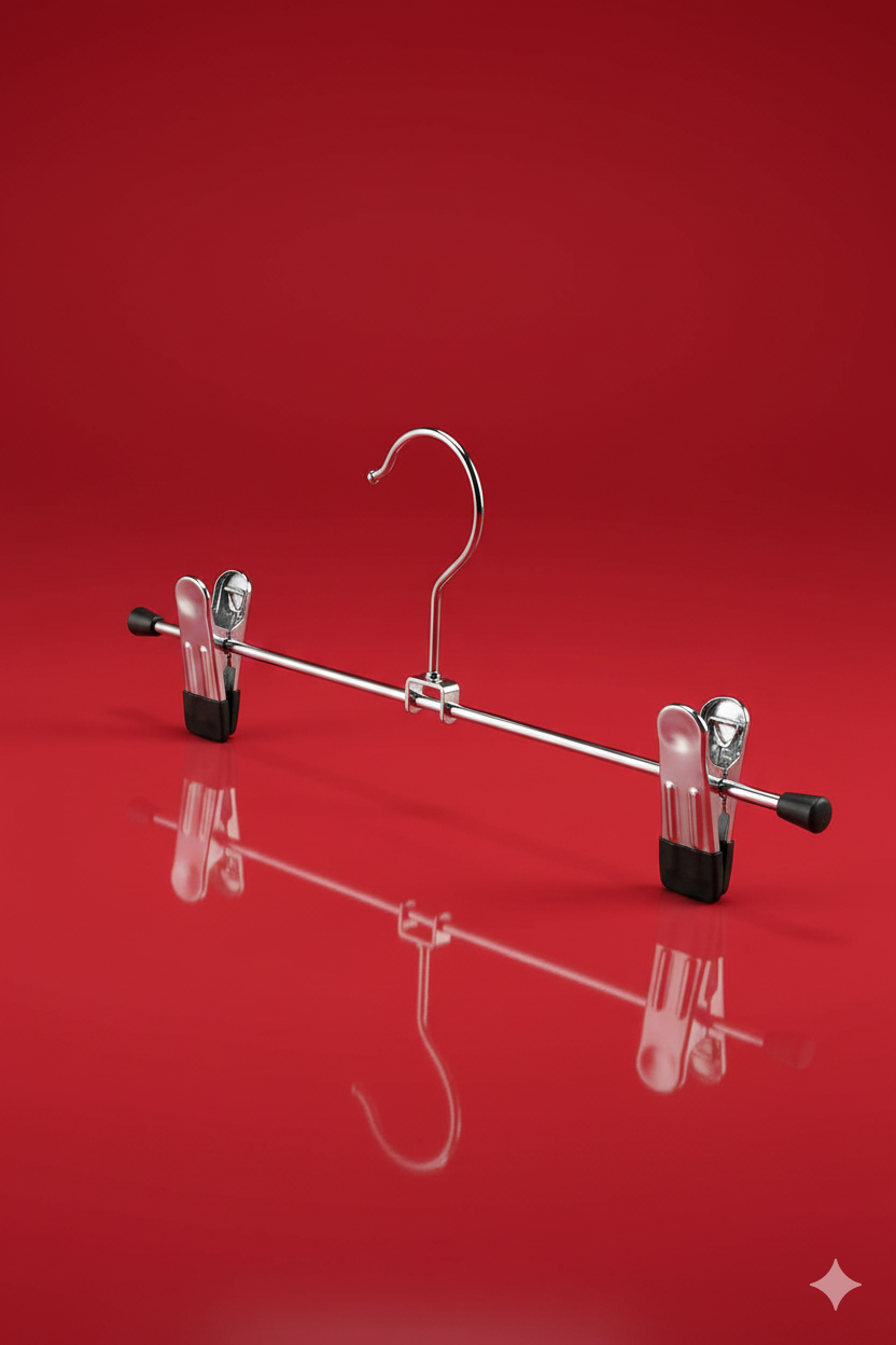 Premium Metal Pantolon ve Etek Askısı 8'li Set - Ayarlanabilir Kaymaz Klipsli 40cm Organizer 719536