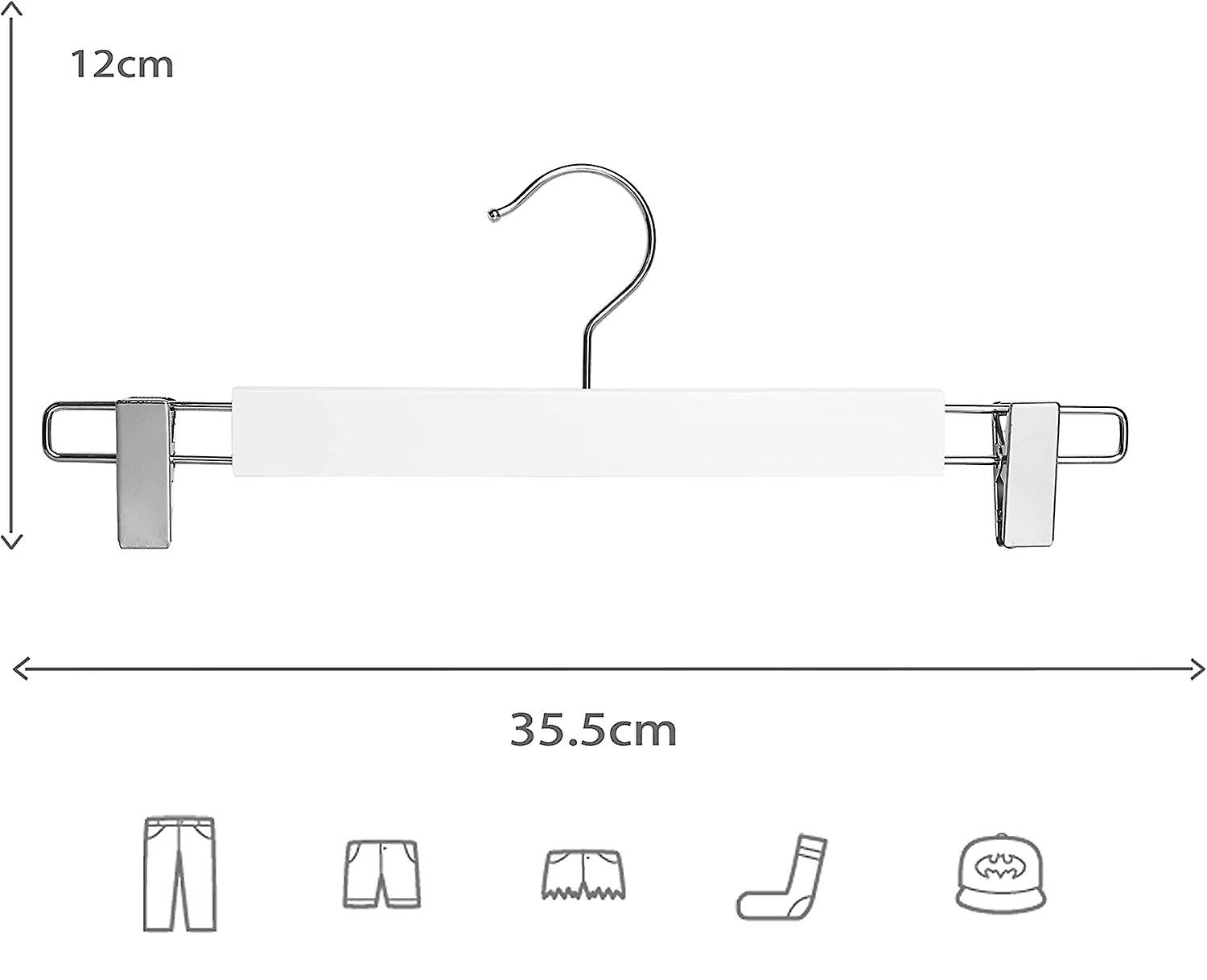 TransForMacion BEYAZ Ahşap Etek Pantolon Eşarp Kıskaçlı Askı 8 Adet 719580