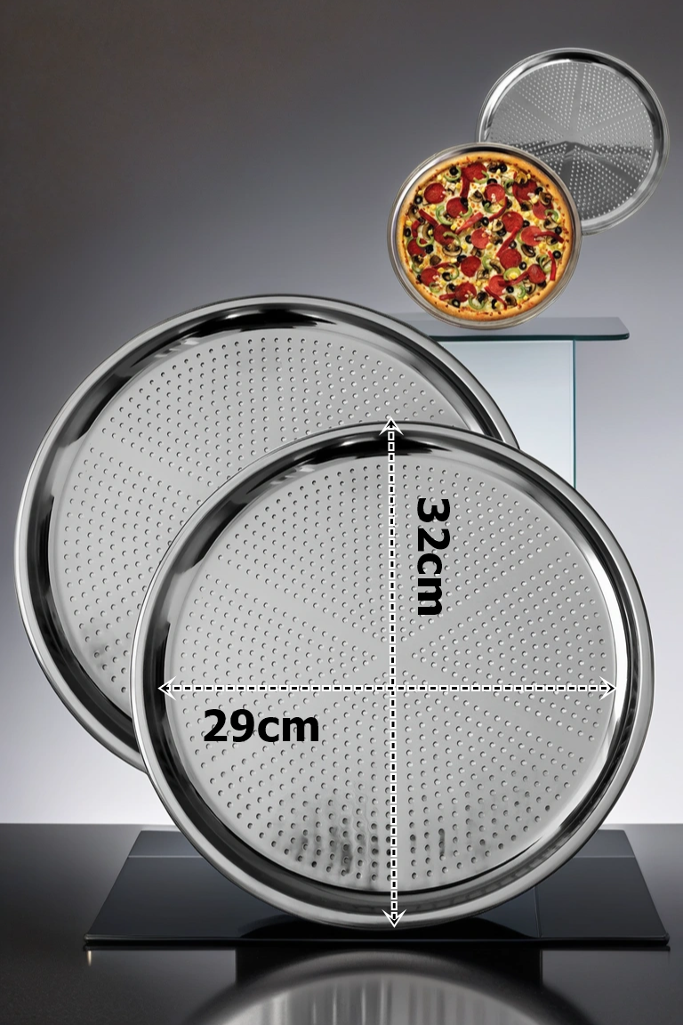 Lahmacun Pizza Pide Pişirme Tepsisi 2 li SET 32 cm 719633