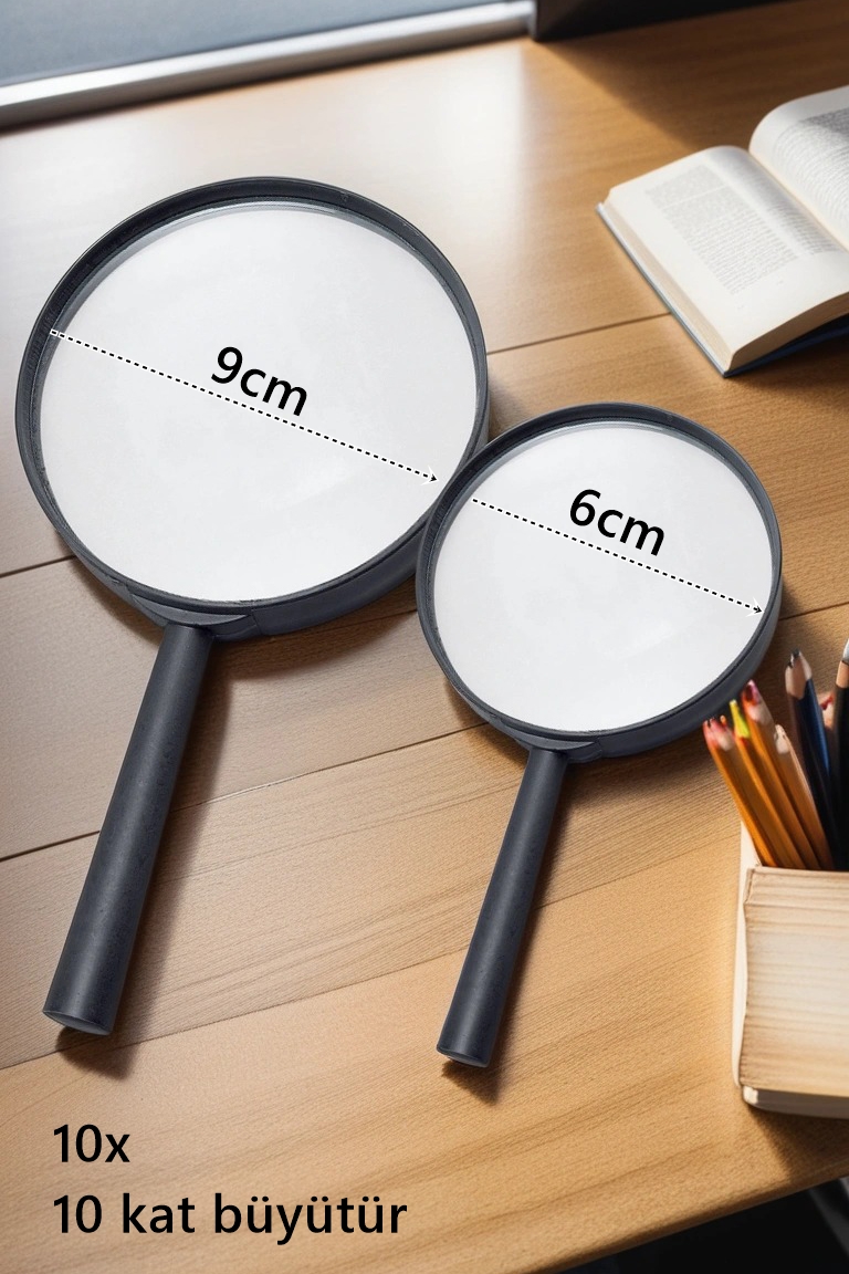 10X Büyüteç 6 ve 9 cm 2 li SET 719687