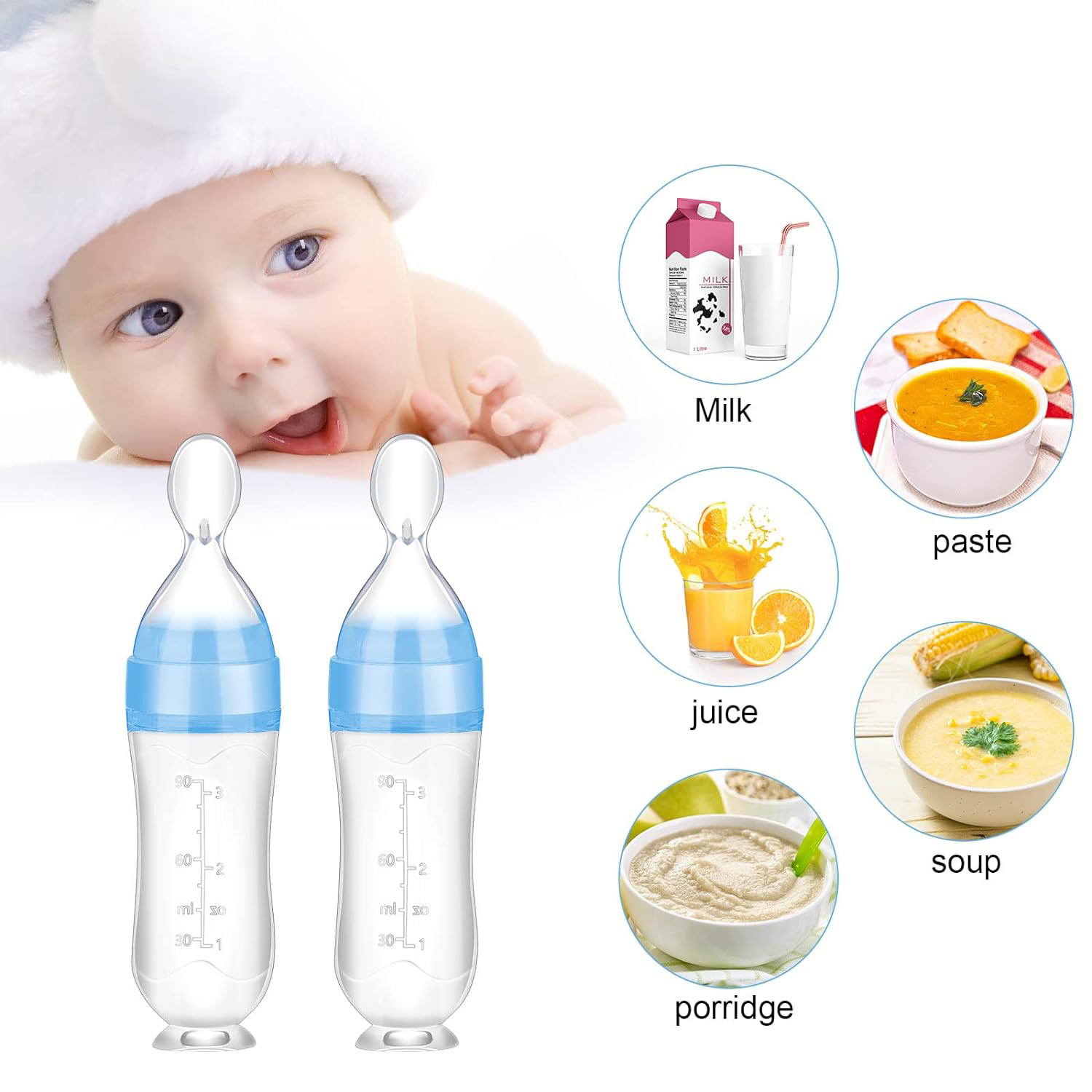 Kaşıklı Mama Silikon Biberon 2 ADET 719715