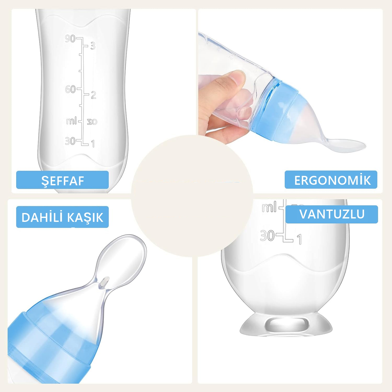 Kaşıklı Mama Silikon Biberon 2 ADET 719715