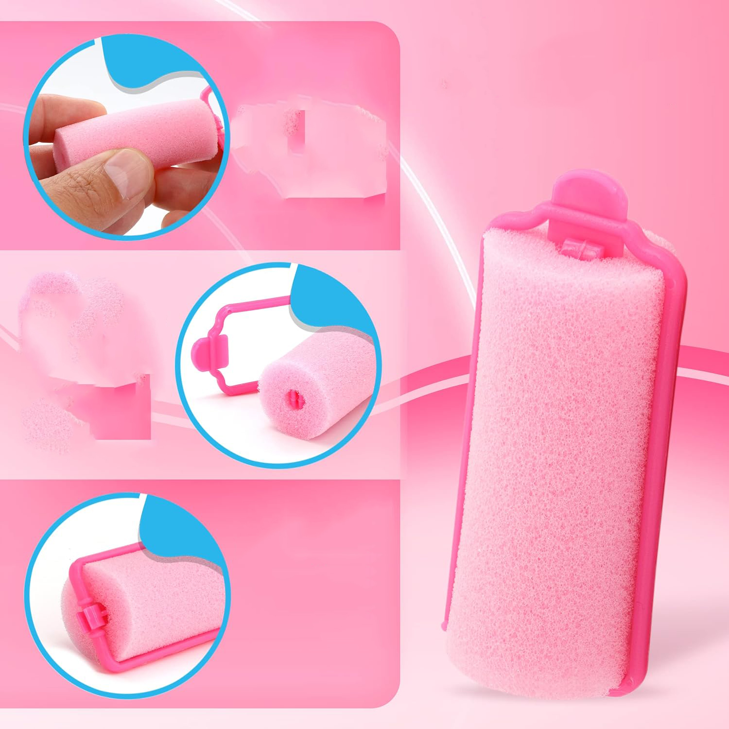 Süngerli Gece Bigudisi Isısız Saç Şekillendirme Doğal Bukle Bigudisi 3 cm 20 Adet 719759