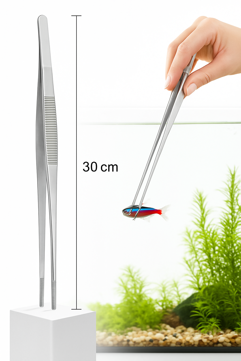 Uzun 30 cm Çelik Cımbız - Akvaryum Maşas  719807