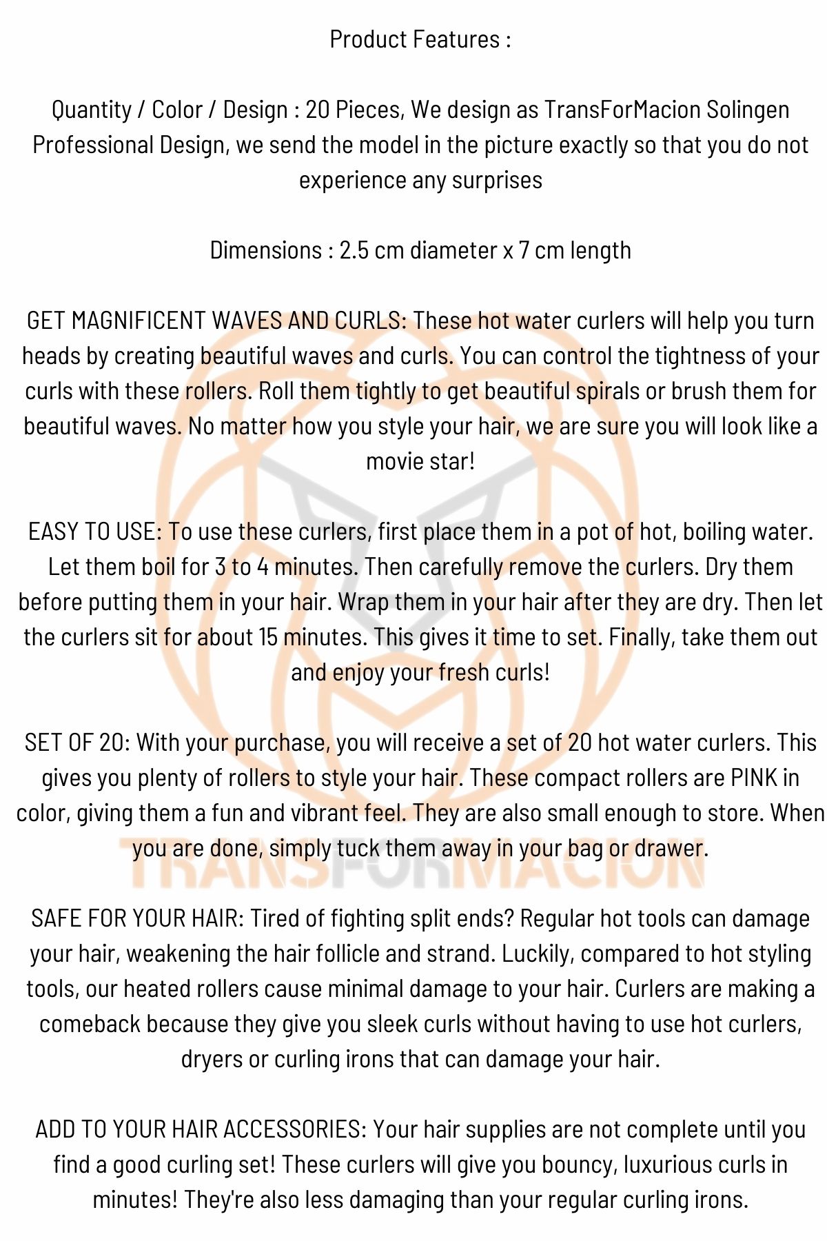 Isıtmalı Sulu Bigudi 2.5 cm 20 Adet Solingen Professional 719838