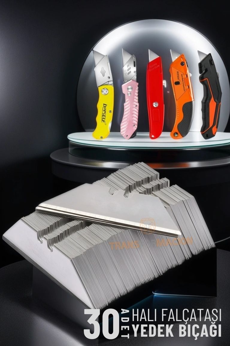 TransForMacion Yedek Bıçak Halı Falçatası Katlanabilir Maket Bıçağı 30 ADET 719882