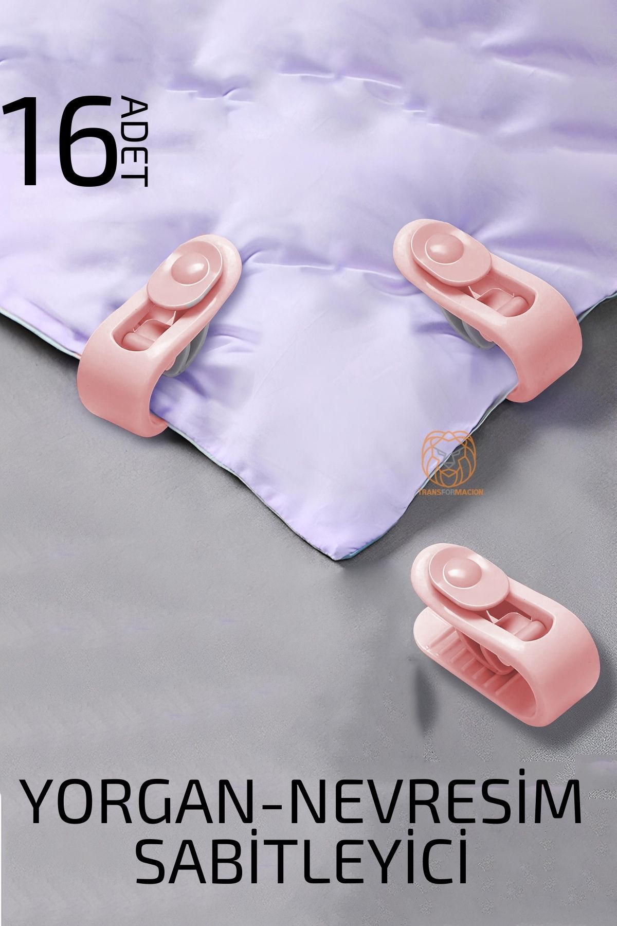 TransForMacion Yorgan Çarşaf Kılıf Tutucu 16 Adet Klips PEMBE 719920