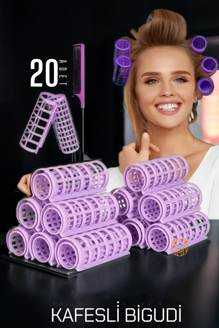 Kafes Gece Bigudisi Isısız Saç Şekillendirme Doğal Bukle Bigudisi 20 Adet 720025
