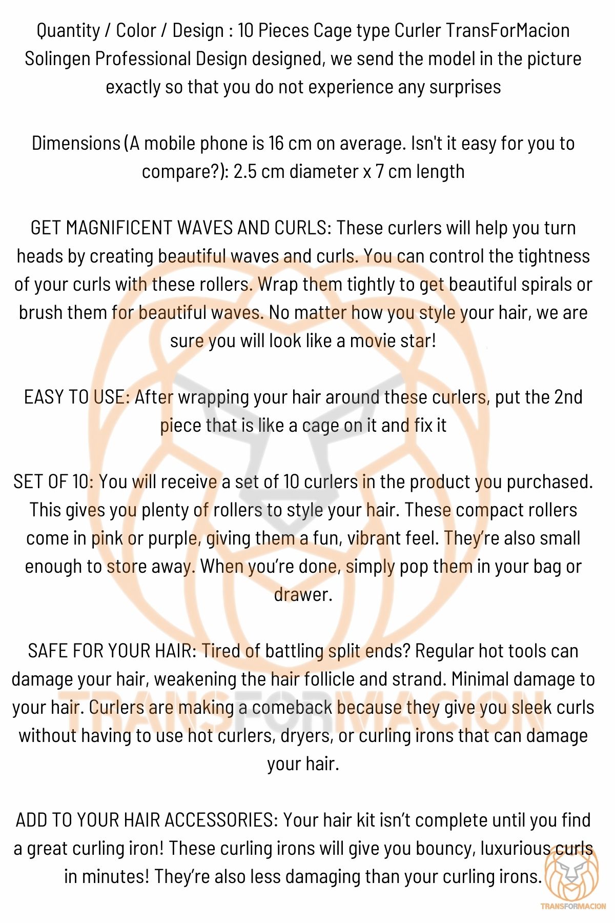 Kafes Gece Bigudisi Isısız Saç Şekillendirme Doğal Bukle Bigudisi 10 Adet 720025 