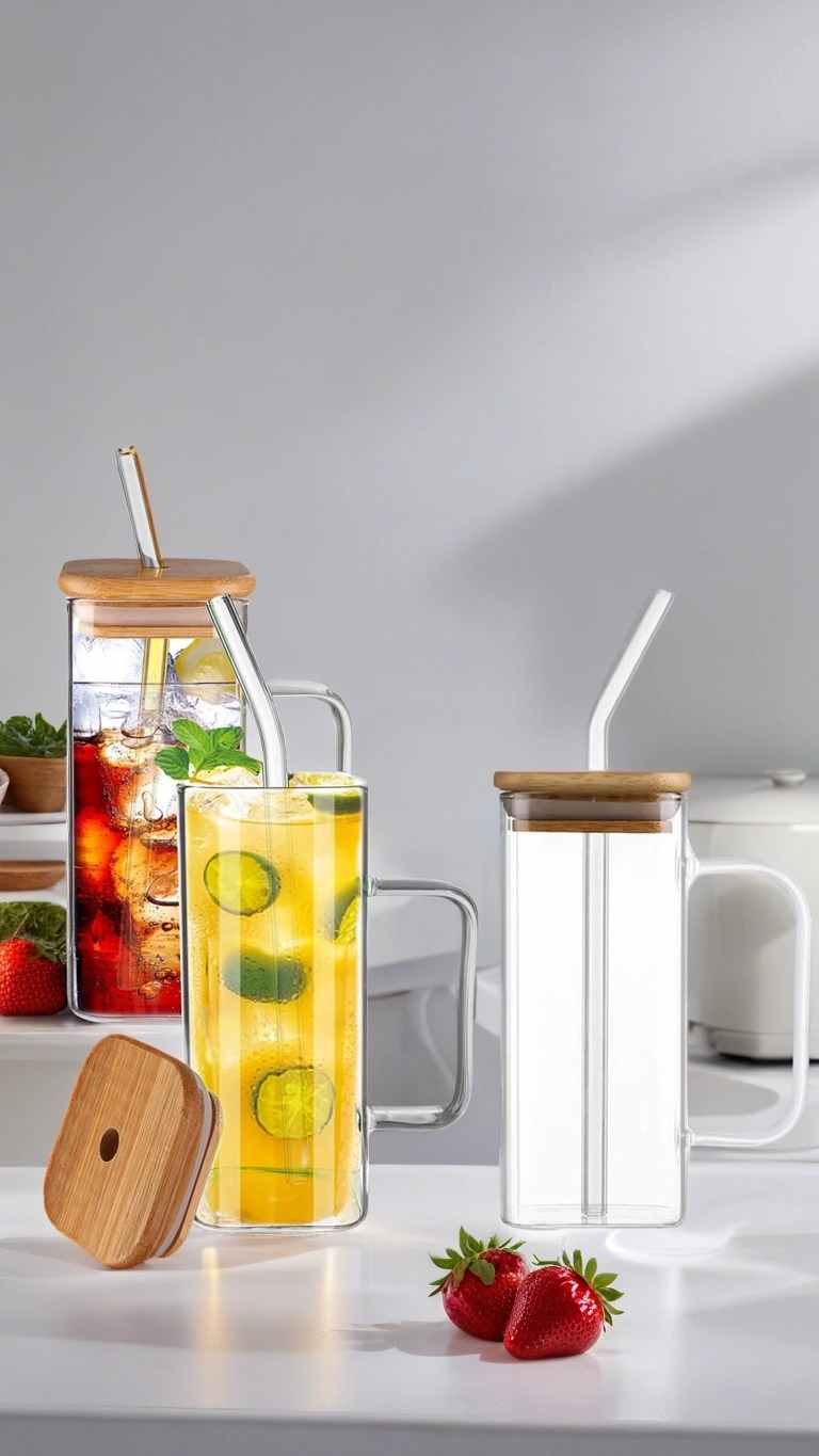 Transformacion Bambu Kapaklı Kavanoz Bardak 2 ADET 720102