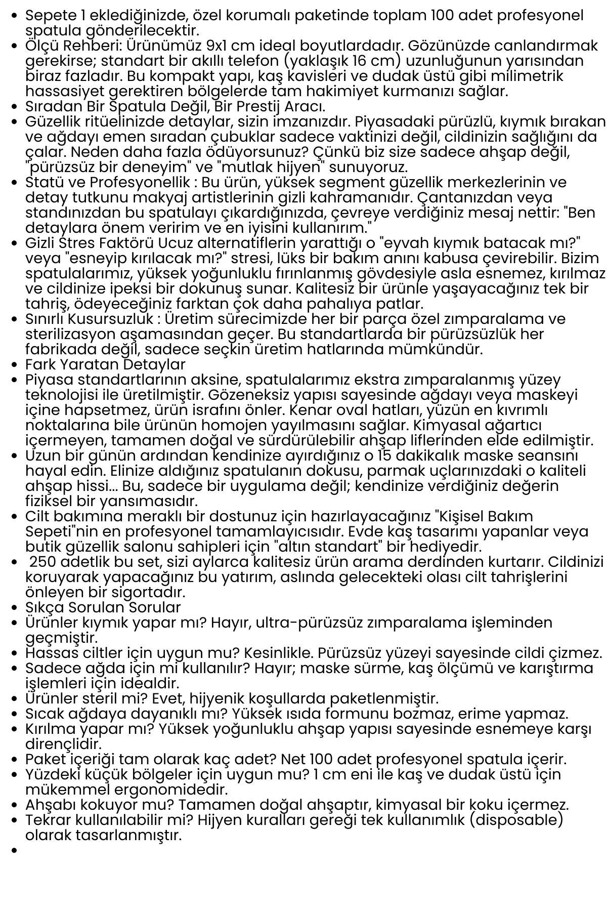 Ahşap Yüz ve Kaş Ağda Spatulası 100 Adet - Ultra Pürüzsüz Profesyonel Makyaj ve Maske Çubuğu 719424