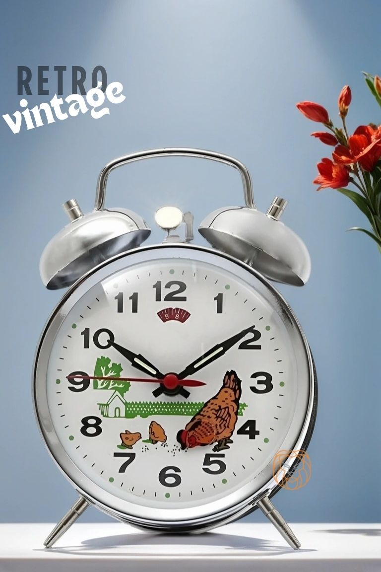 Masa Saati Metal Tavuk ve Civcivler 720124