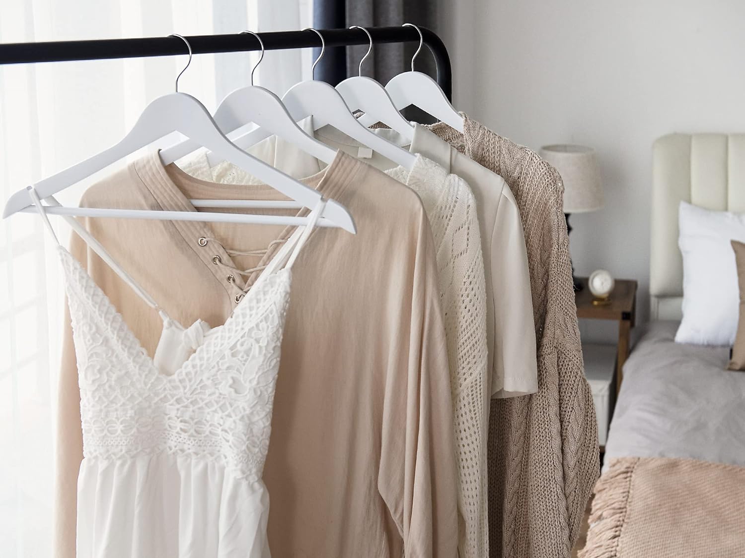TransForMacion Elbise Askısı Beyaz Ahşap 8 ADET 720178