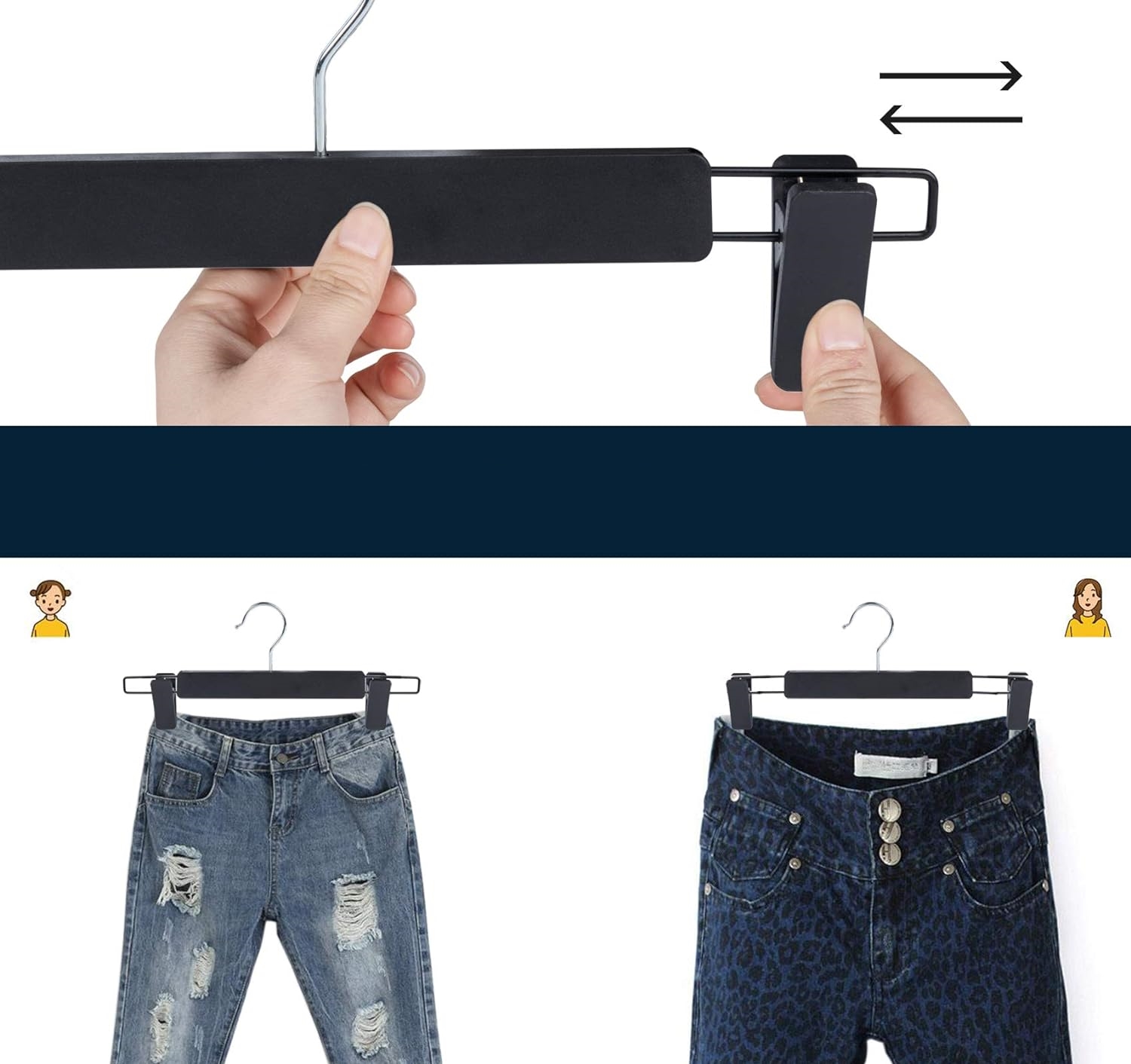 TransForMacion Etek Pantolon Eşarp Kıskaçlı Askı 5 Adet SİYAH 720205