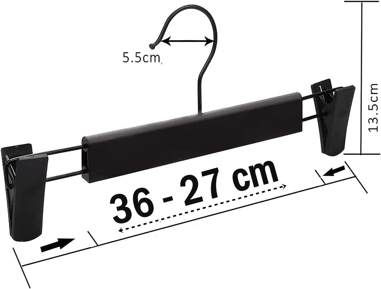 TransForMacion Etek Pantolon Eşarp Kıskaçlı Askı 5 Adet SİYAH 720205