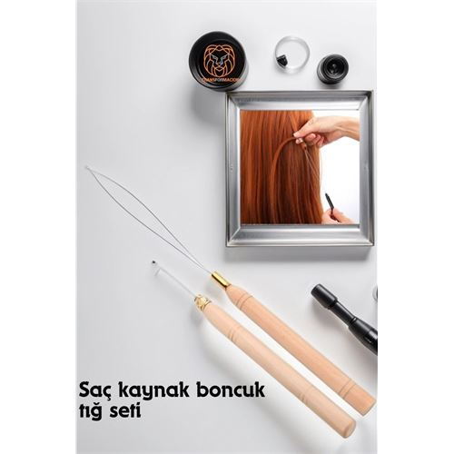 TransForMacion Saç Boncuk Uzatma Keratin Tığı Misina Seti 720393