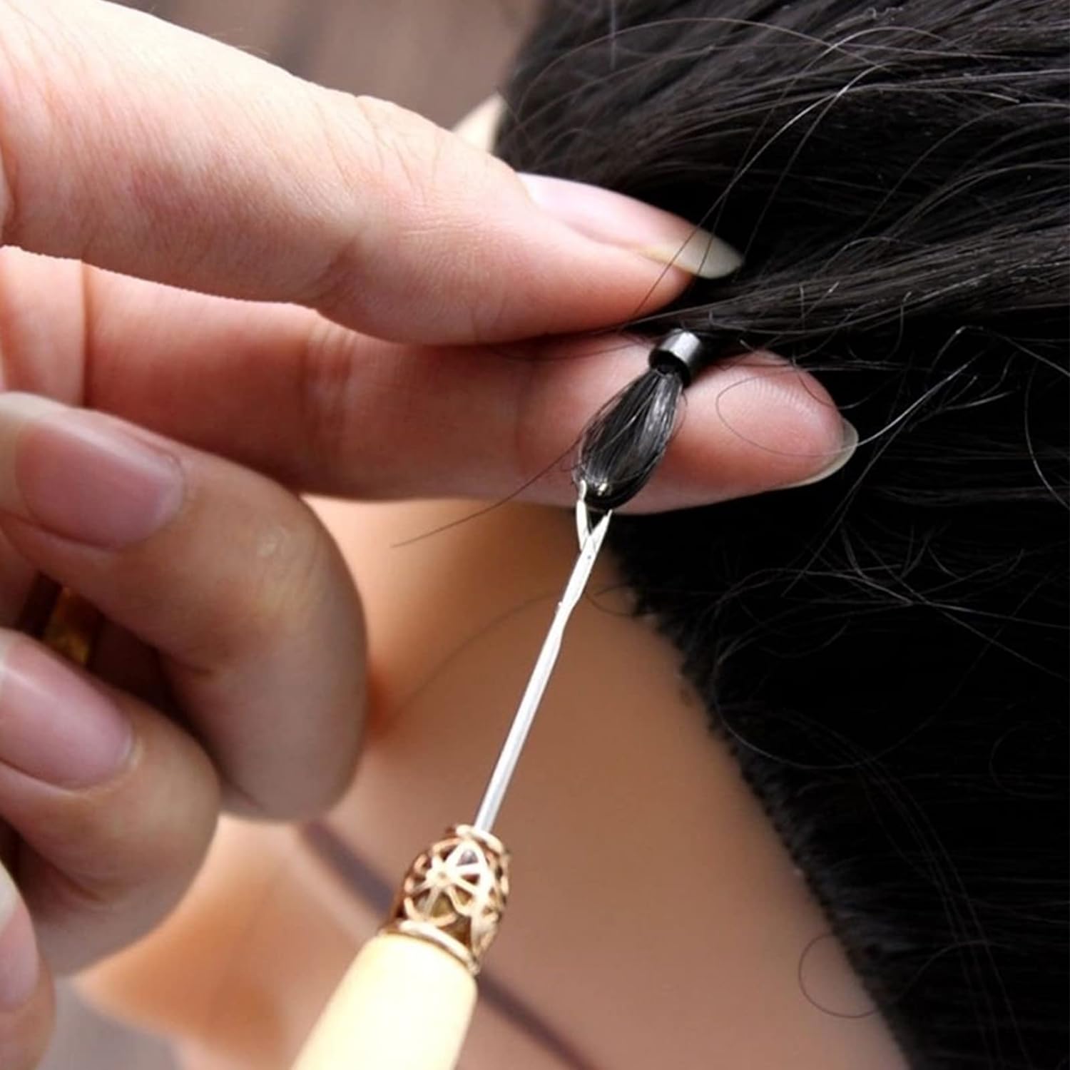 Saç Boncuk Uzatma Keratin Tığı Misina Seti 720393