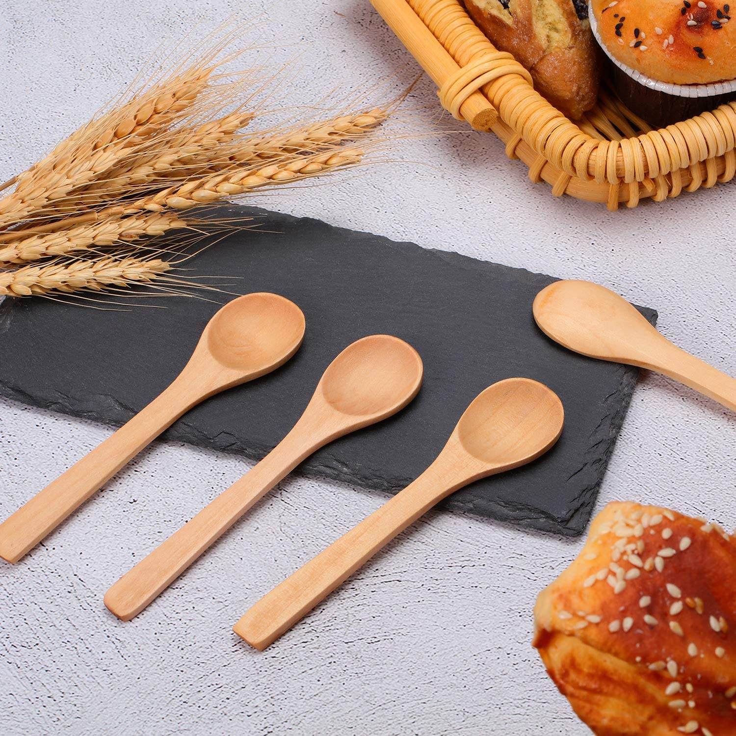 Doğal Gürgen 6'lı Ahşap Servis Kaşığı – 13 cm, Mini Boy, Şık ve Pratik Mutfak Yardımcısı 713748