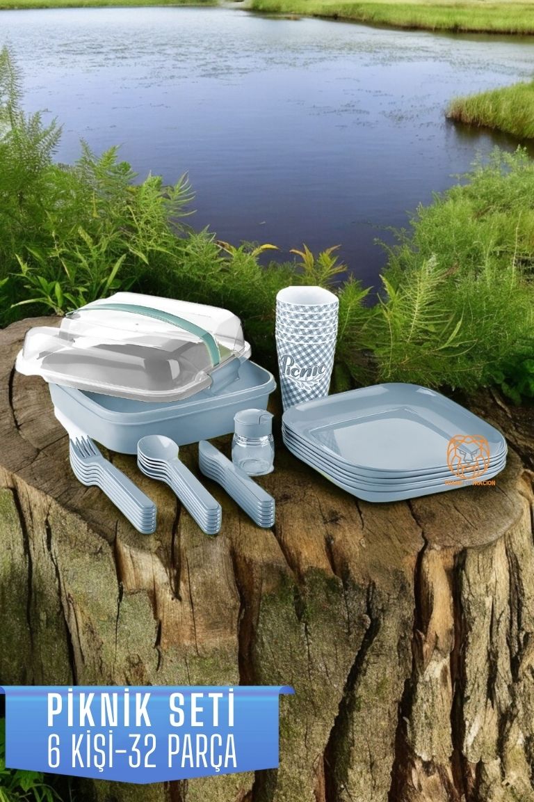 TransForMacion Piknik Seti 6 Kişilik 32 Parça MAVİ 720636