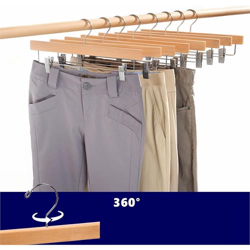 TransForMacion Etek Pantolon Eşarp Kıskaçlı Askı 19 Adet Ahşap 720643