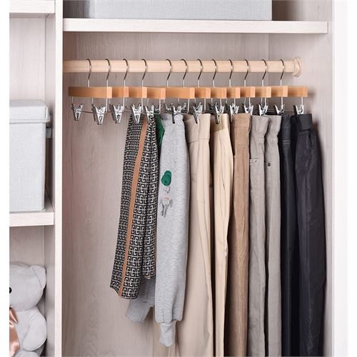 TransForMacion Etek Pantolon Eşarp Kıskaçlı Askı 19 Adet Ahşap 720643