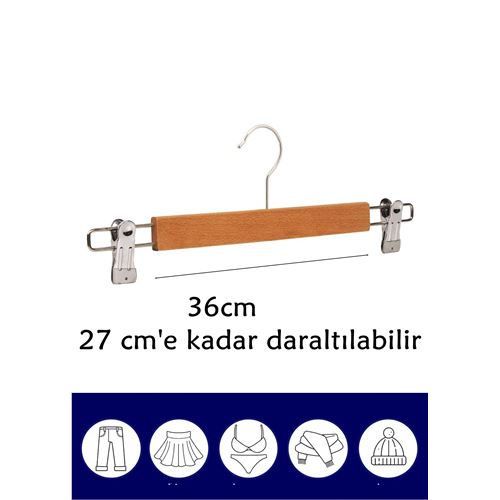 TransForMacion Etek Pantolon Eşarp Kıskaçlı Askı 19 Adet Ahşap 720643