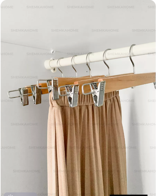 Etek Pantolon Eşarp Kıskaçlı Askı 19 Adet Ahşap 720643