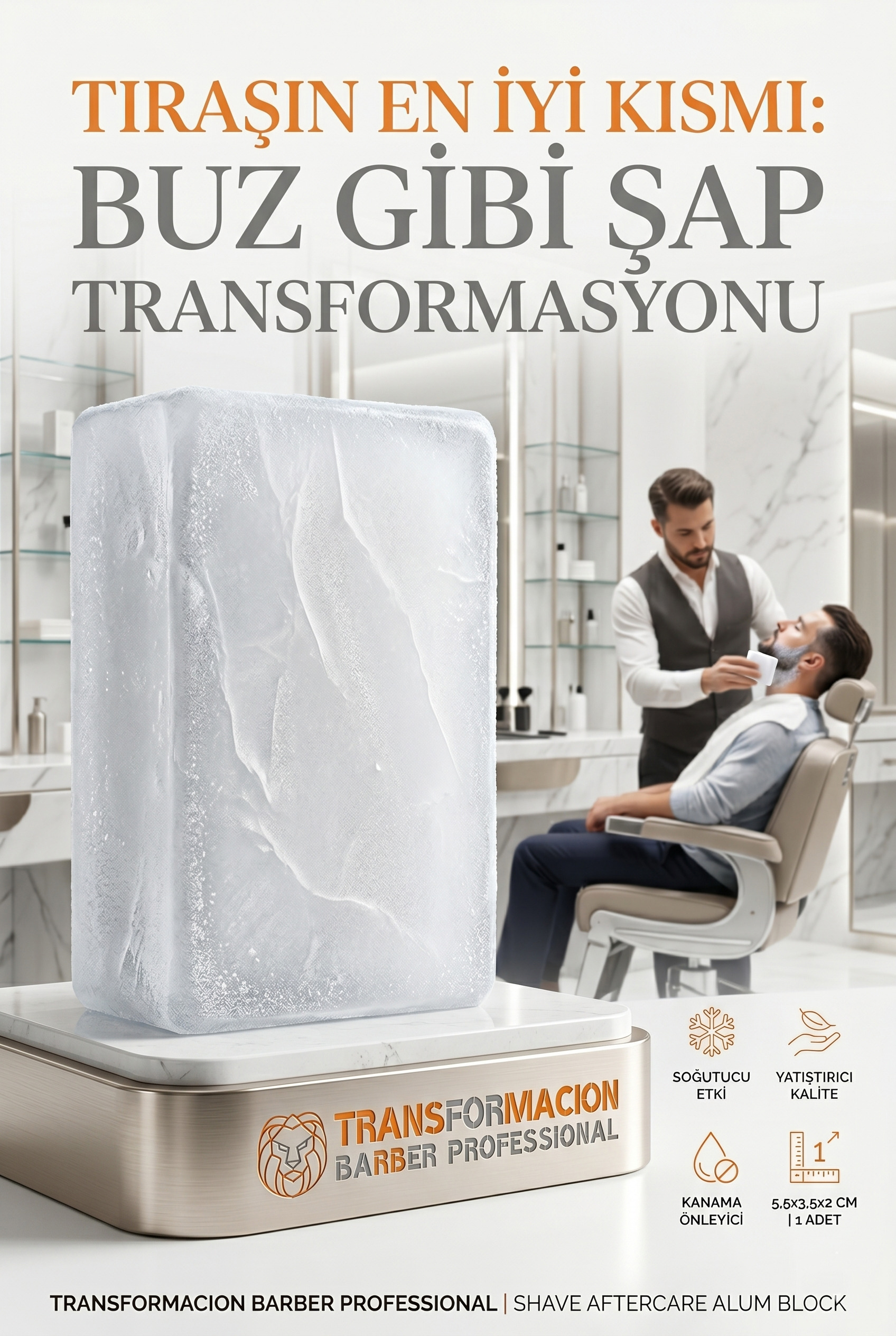 Tıraş Sonrası Şap Taşı | %100 Doğal Kan Taşı Cilt Yatıştırıcı Berber Alum Blok 720662