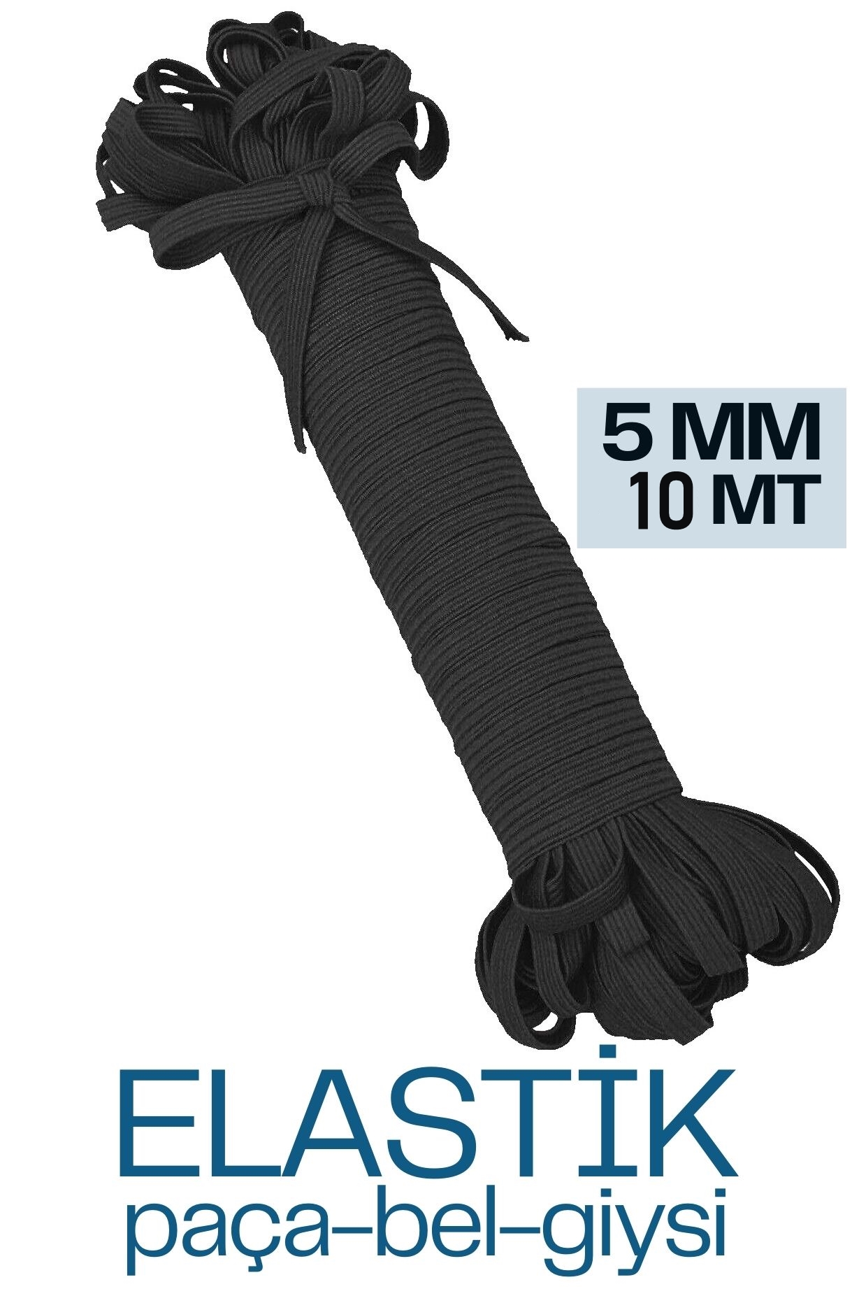 Yassı Bel Paça Giysi Lastiği 10 Mt 5 mm SİYAH 720666