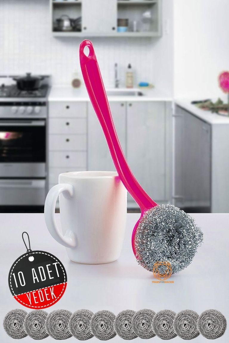 Çelik Tel Bulaşık Teli Ergonomik 10 Yedekli M.Janssens Design 720677