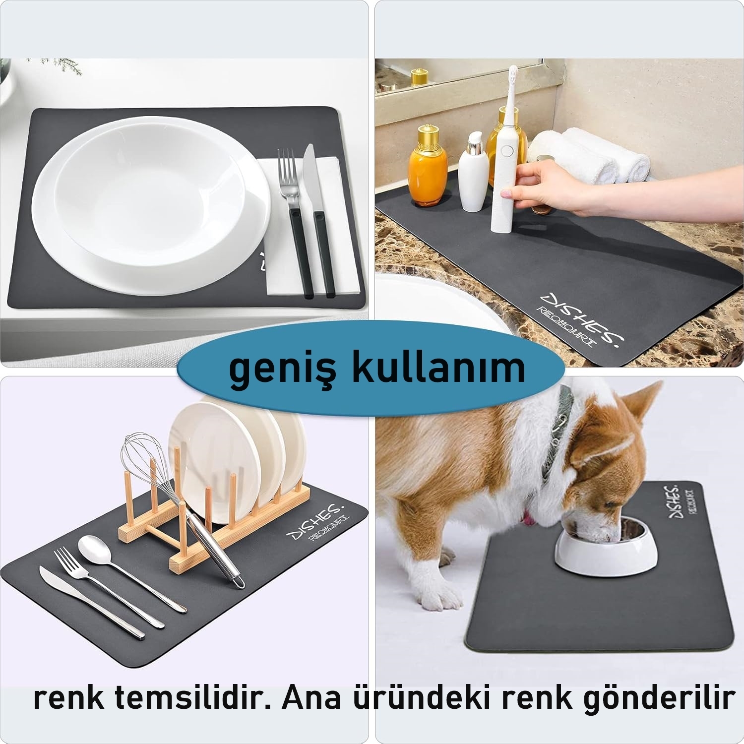 Bulaşık Durulama Kurutma Matı Süzücü Emici D.Reohouri Design 720685