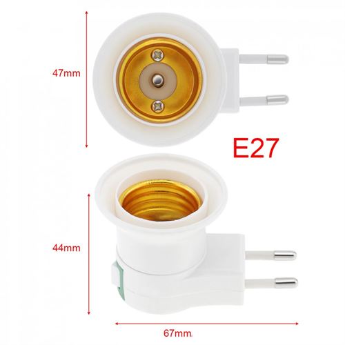 TransForMacion Gece Lamba Ampül Adaptörü Aç/Kapa Anahtarlı E27 Standart Ampul Duyu 720768 