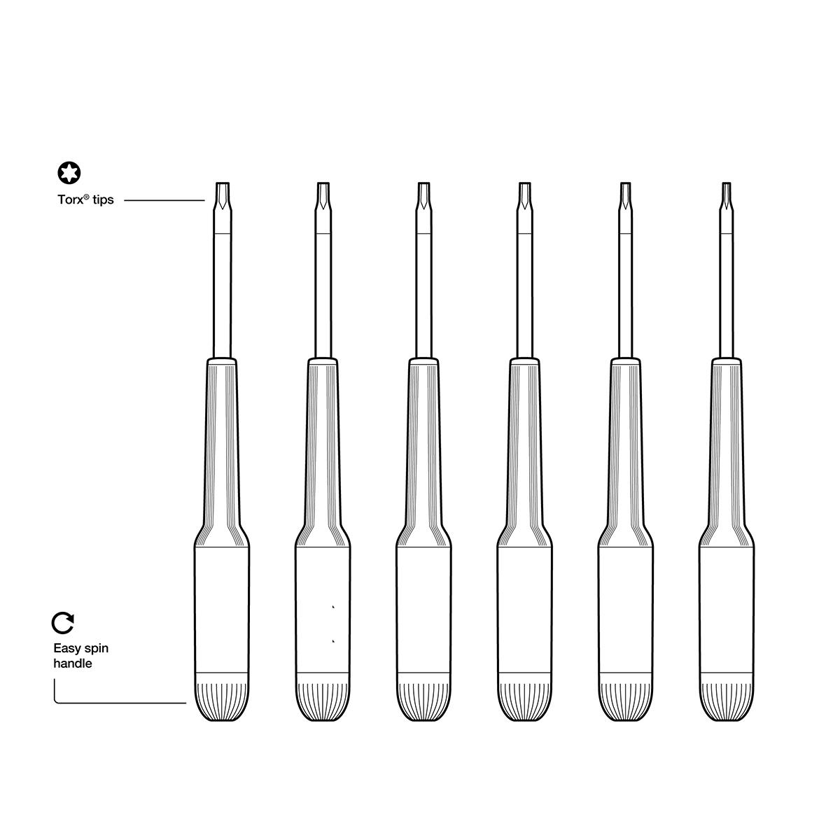 Saat Telefon Tamir Tork Tornavida Seti 6'lı 715452