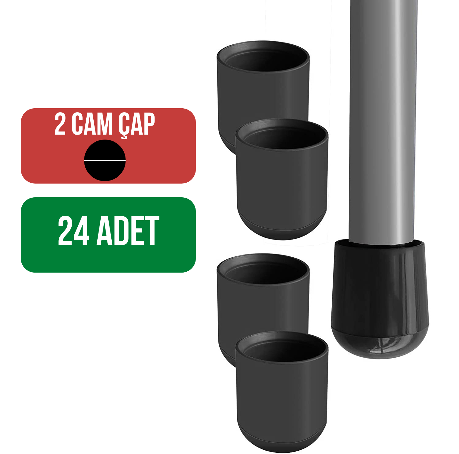 ModaCar 24 lü Sandalye Bacak Zemin Koruyucu 2 cm Çap 