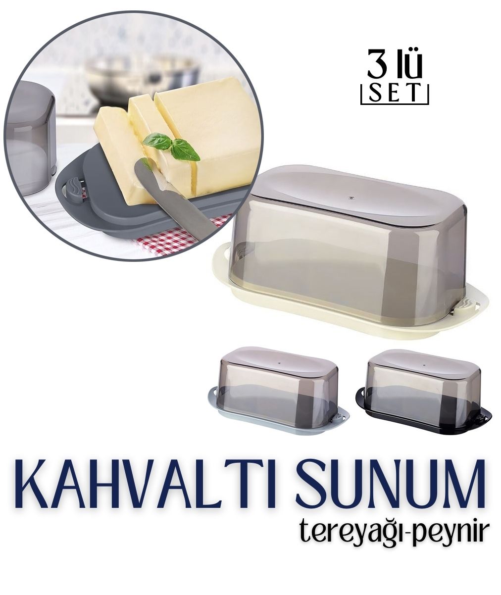 ModaCar Kahvaltı Saklama ve Sunum 3 lü SET 