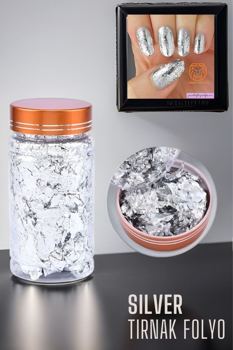 ModaCar Tırnak Süsü Gümüş Folyo Gri 