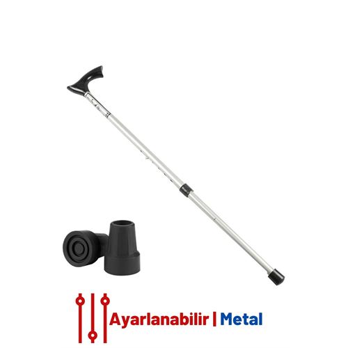ModaCar Pongnas Gri Yükseklik Ayarlanabilir Metal Baston 