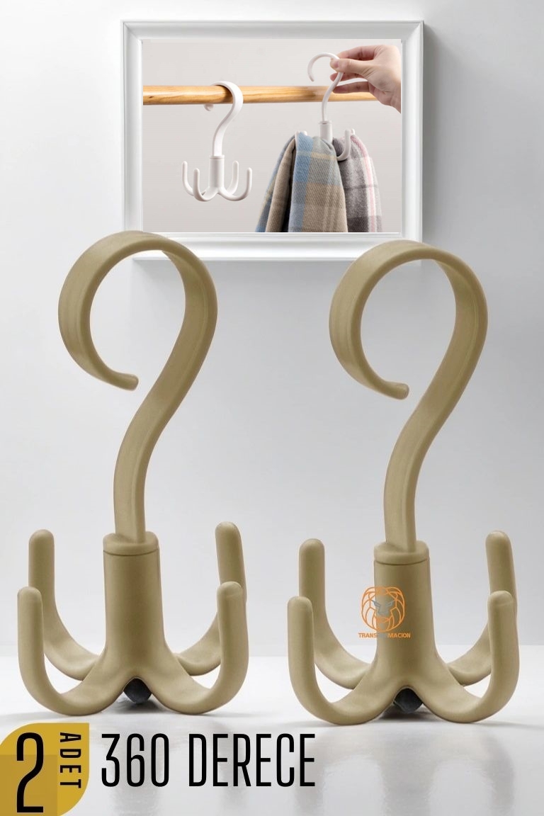 ModaCar Dolap İçi Askı 360D Dönerli LATTE 2 ADET 