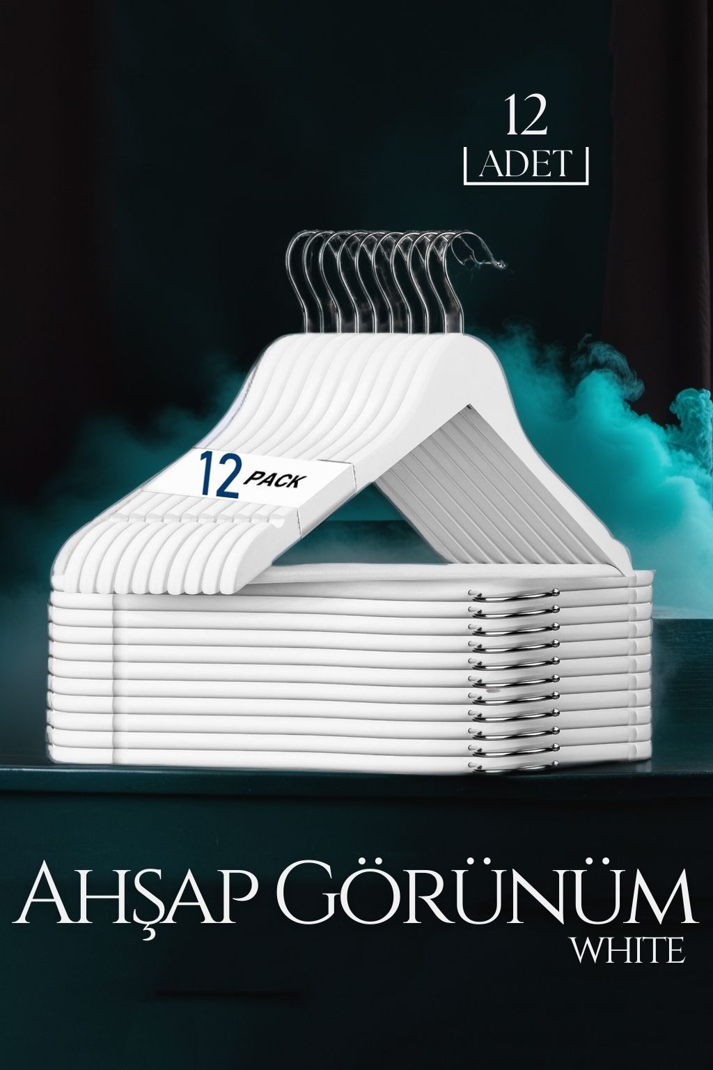 Beyaz Ahşap Görünüm 12 li Askı Seti Schönbuch Design 