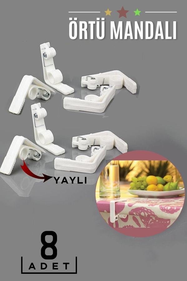 ModaCar Yaylı Masa Örtüsü Mandalı 8 ADET 
