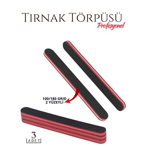 ModaCar Manikür Pedikür Tırnak Törpüsü 100/180 Grid Profesyonel 3 Adet 