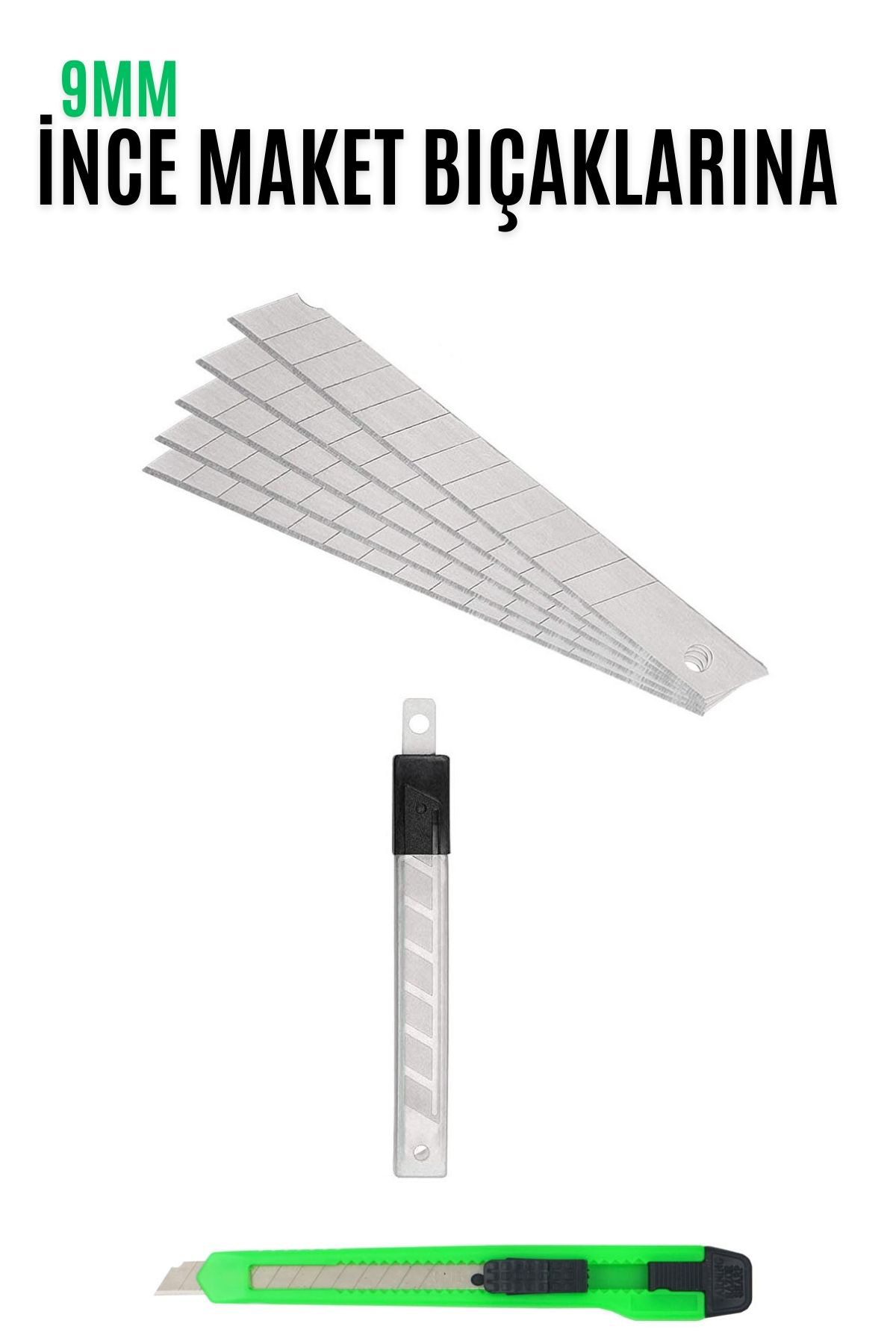 ModaCar Maket Bıçak Yedeği 10 Adet 9 mm Küçük Boy için 