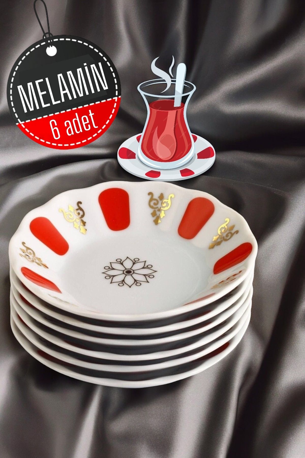 ModaCar  Melamin Çay Tabağı 6 Adet 