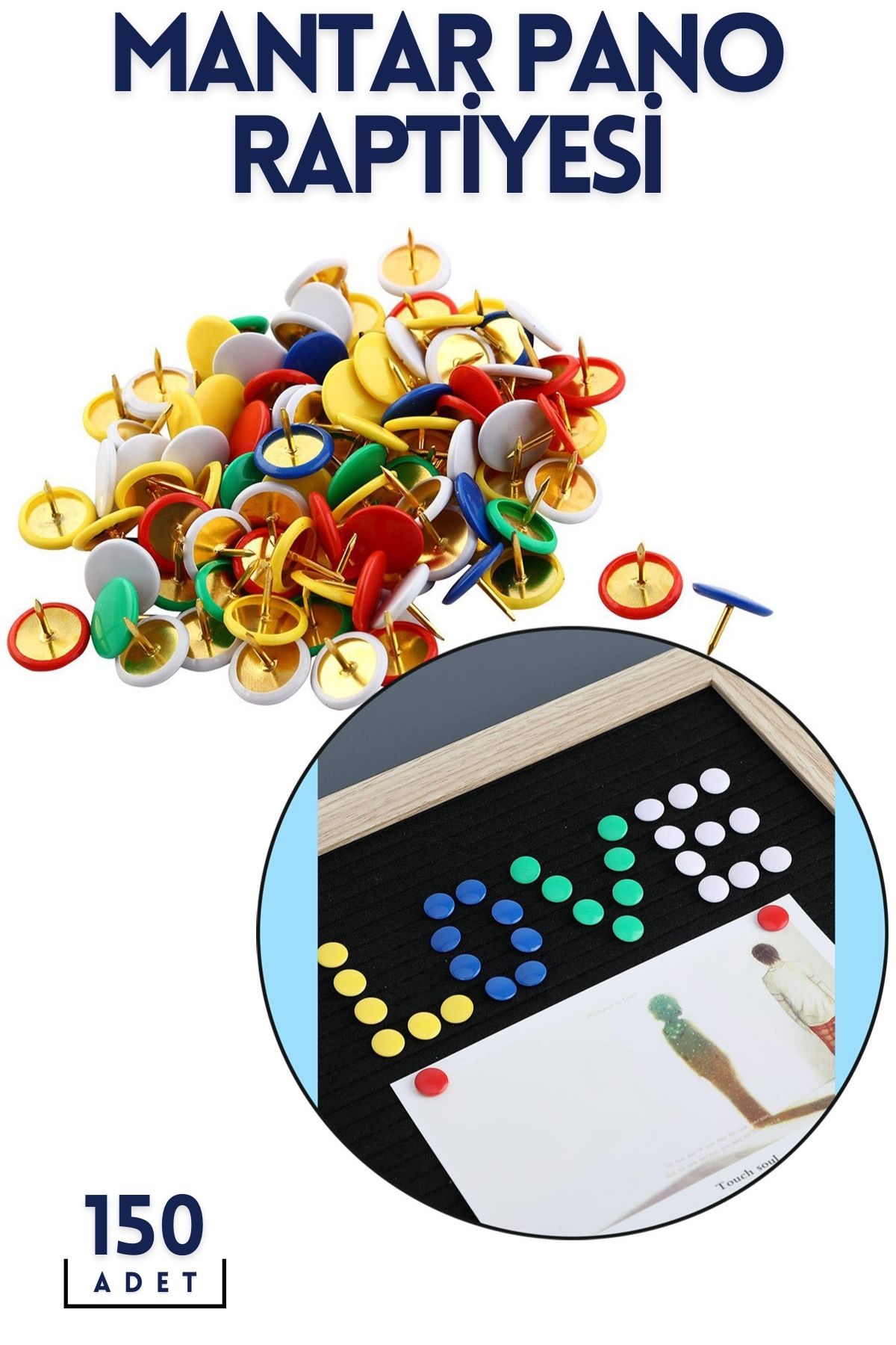 ModaCar Renkli Pano Raptiyesi 150 ADET